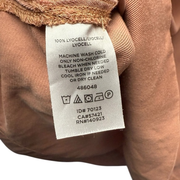 LOU & GREY Women's Tunic Top V Neck Clay Pink Lyocell Oversized Split Popover - Picture 3 of 9